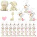 Demissle 20 Sets Safari Animal Baby Shower Soaps Favors for Guests Jungle Greeting Card Bath Gift for Birthday Party (animal, Pink)