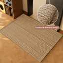 Entryway Rug,Indoor Door Mat 2x3 ft Small Area Rugs,Boho Style Braided Rug,Neutral Solid Rugs,Entrance Doormat for Front Porch,Bathroom,Kitchen,Bedroom,Tan Brown