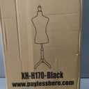 FDW Manikin 60-67Height Adjustable Female Dress Model Display Torso Body Tripod Stand Clothing Forms (Black, 60-67 Inches)