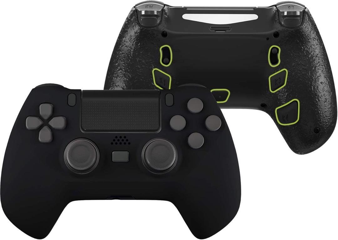 eXtremeRate Black Decade Tournament Controller (DTC) Upgrade Kit for PS4 Slim Pro Controller JDM-040 050 055, Upgrade Board & Ergonomic Shell & Back Buttons & Trigger Stops - NO Controller