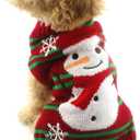 NACOCO Dog Snow Sweater - Snowman Holiday Pet Clothes for Small Dogs and Cats - Christmas Xmas New Year (Snowman, M) (Medium (Pack of 1), 1-Red Snowman)