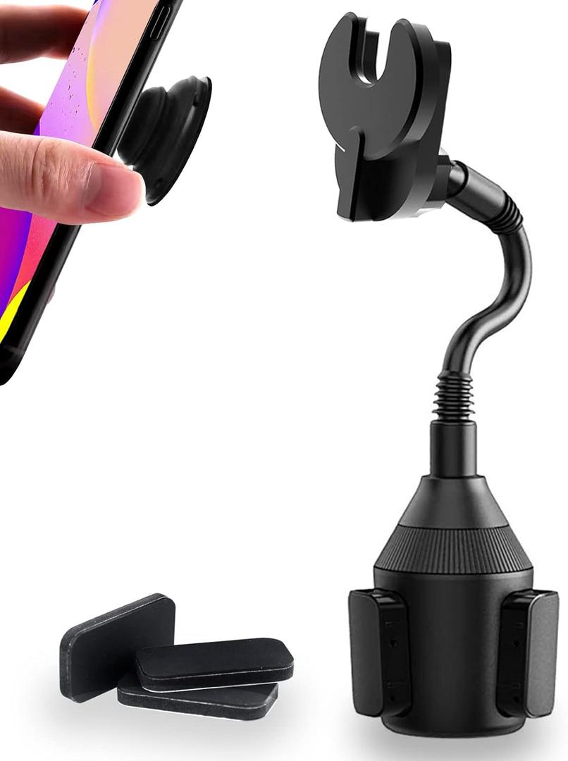 Car Phone Holder for Pop Socket, Car Cup Holder Phone Holder Compatible with Popsocket Mount for Car, Flexible Gooseneck Car Mount for Pop Mount Fits iPhone Samgsung and Any Smartphones