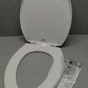 Bemis 7300SLEC Slow Close Toilet Seat, Easy Clean Hinges and Durable Plastic Seat, Made in USA, Elongated, White