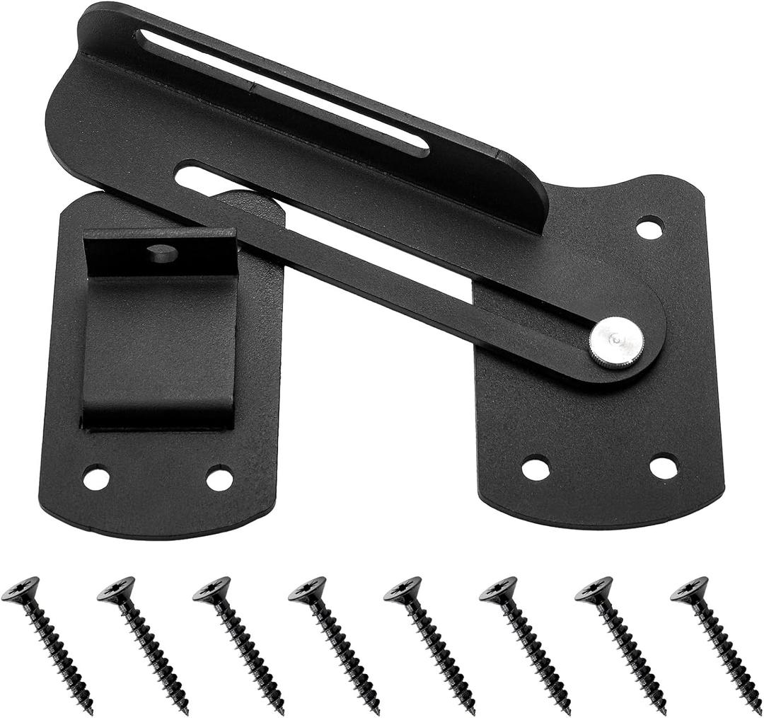 Hedume 8.8" Flip Gate Latch Lock with Padlock Hole, 3.5mm Heavy Duty Iron Adjustable Door Latch for Outdoor Gate, Wooden Fence, Sliding and Swing Open Door, Shed Door, Barn Door, Garage, Yard