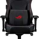 ASUS ROG Chariot RGB Gaming Chair (Memory Foam Lumbar Support, 4D Adjustable Armrest, Reclining Backrest, Breathable Leatherette Material, Durable PU Casters, Integrated Aura RGB Lighting), Large