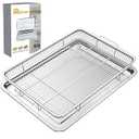 Air Fryer Basket for Oven, 15.7"x11.8"Extra Large Air Fryer Basket and Tray Stainless Steel Oven Air Fryer Pan Rack for Cooking Baking and Broiling，1Pack