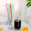 2 x YAOSHENG 200pcs Green Straw 8.28" x 0.23"Solid Colors Flexible Drinking Straws, Plastic Disposable Bendy Straws (green)
