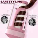 Automatic Rotating Curling Iron 1 Inch Automatic Hair Curler Dual Voltage Portable for Worldwide Travel Hair Curling Wand for Long Hair Easy to Use Ceramic Anti-Scald Tangle-Free for All Hair Types
