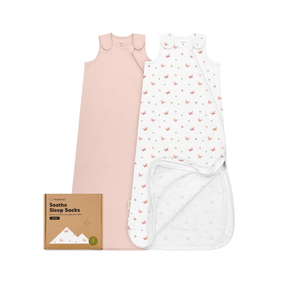 2-Pack Organic Baby Sleep Sacks, 100% Cotton - Soft & Breathable 0.5TOG Baby Wearable Blanket, Toddler Sleeping Sack 18-24 months, Easy to Wear Transitional Swaddles for Newborns (Butterflies, Size L)