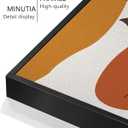 KUVIOKE Orange Boho Framed Wall Art Botanical Mid Century Modern Painting Neutral Bohemain Sage Decor for Farmhouse Living Dining Room 11x14in (Black Framed) (14L" x 11W" x 3 Panels Black)