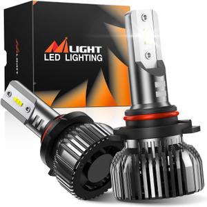 Nilight 9005/HB3 LED Bulbs, 350% Brighter Halogen and Fog Lights Replacement, 10000lm LED Bulbs, Compact Size, 6000K Cool White, Pack of 2