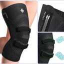 NEENCA Knee Brace for Knee Pain, Compression Knee Support with Patella Tendon Strap & Gel Pads, Side Stabilizers. Knee Sleeve for Meniscus Tear, ACL, PCL, Arthritis, Joint Pain Relief, Runner, Workout (X-Large, Upgraded Version - Carbon Black)
