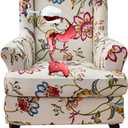 CRFATOP Waterproof Wing Chair Slipcovers 2 Piece Stretch Wingback Chair Cover Spandex Fabric Wingback Armchair Covers with Elastic Bottom for Living Room Bedroom Wingback Chair