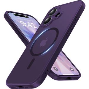 Magnetic for iPhone 17 Case [Full Camera Protection][Military-Grade Protection][Compatible with MagSafe] Shockproof Protective Slim Phone Case for iPhone 17, Dark Purple