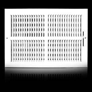 16x12 Vent Register [Duct Opening], Vent Covers for Home Ceiling, Two-Way Ventilation Register, Adjustable Solid Steel Wall Register Vent Cover (16"W x 12"H [Duct Opening])