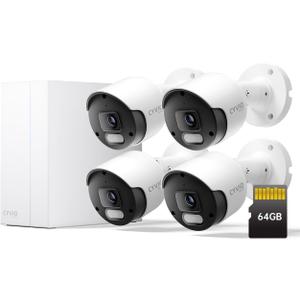 4K/8MP PoE Security Camera System, Metal Housing, Expandable Storage