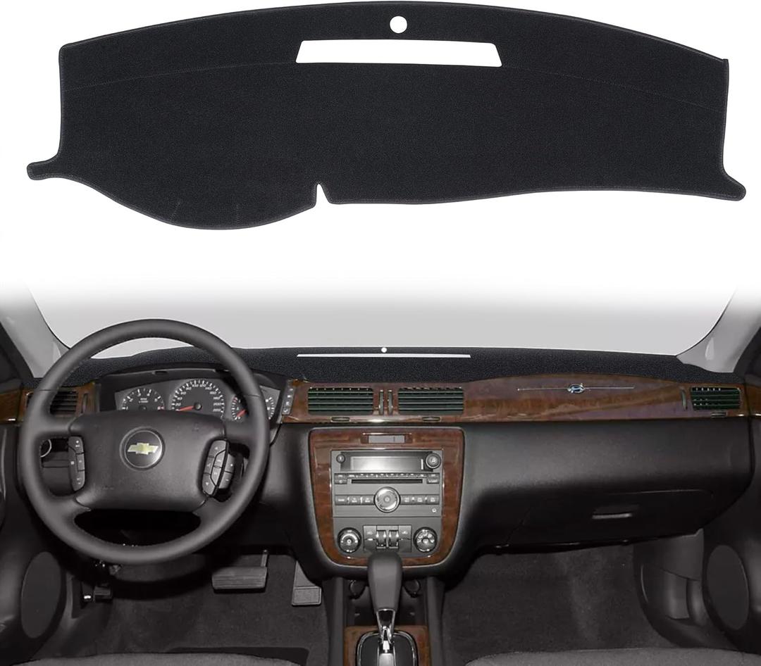 Dashboard Cover Dash Cover Mat Pad Custom Fit for Chevy Chevrolet Impala 2006-2013/Impala Limited 2014-2016 (Black)