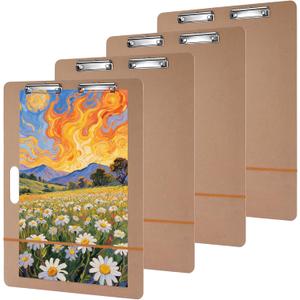 4 PCS 18 x 24 Drawing Board, Large Hardboard Artist Sketch Tote Board with Handle, Clip & Rubber Band, Portable Lightweight Art Board for Painting, Sketching, Travel, Studio