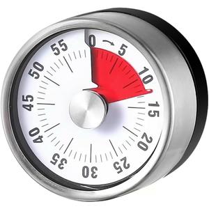Magnetic Kitchen Timer, 60-Minute Mechanical Visual Countdown Timer, Loud Alarm & No Batteries Needed, Stainless Steel Timer for Cooking, Kids, Classroom, and Study