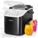 ecozy Portable Ice Makers Countertop, 8 Cubes in 6 Mins, 26lbs/Day, Bullet Ice Maker Machine with 2 Ice Sizes, Self-Cleaning Ice Maker with Carry Handle for Home/Kitchen/Party/Travel - 2026 Version