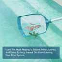 POOLWHALE Upgrades Swimming Pool Leaf Net Skimmer Rake with Adjustable Aluminum Pole and Nylon Medium Fine Mesh for Cleaning Swimming Pools, Hot Tubs, Spas and Fountains