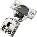 2 Pack 1 Pair 1 inch Overlay Soft Close Hinges for Kitchen Cabinet Hinges Satin Nickel Hidden Hinges Stainless Steel Concealed Hinge self Closing