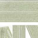 Artoid Mode Sage Green Rustic Cotton Linen Table Runner, Seasonal Embroidered Hollow Kitchen Dining Table Decoration for Home Party Decor 13x60 Inch