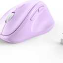 Ergonomic Wireless Mouse with USB Receiver for PC Computer, Laptop and Desktop, Ergo Mouse Vertical with Silent Clicks Long Battery Life, Up to 1600 DPI & 1 AA Battery Powered, Purple