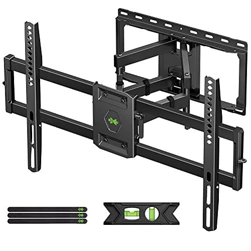 USX Mount Full Motion TV Wall Mount for Most 42-90 inch Flat Screen/LED/4K, TV Mount Bracket Dual Swivel Articulating Tilt 6 Arms, Max 16" Wood Studs, VESA 600x400mm, Holds Up To 132 Lbs