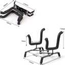 2 x lotmusic Ukulele Violin Stand Holder Foldable for Soprano Concert Tenor Ukelele 4/4 3/4 2/4 1/4 Violin Metal Black From Kmise