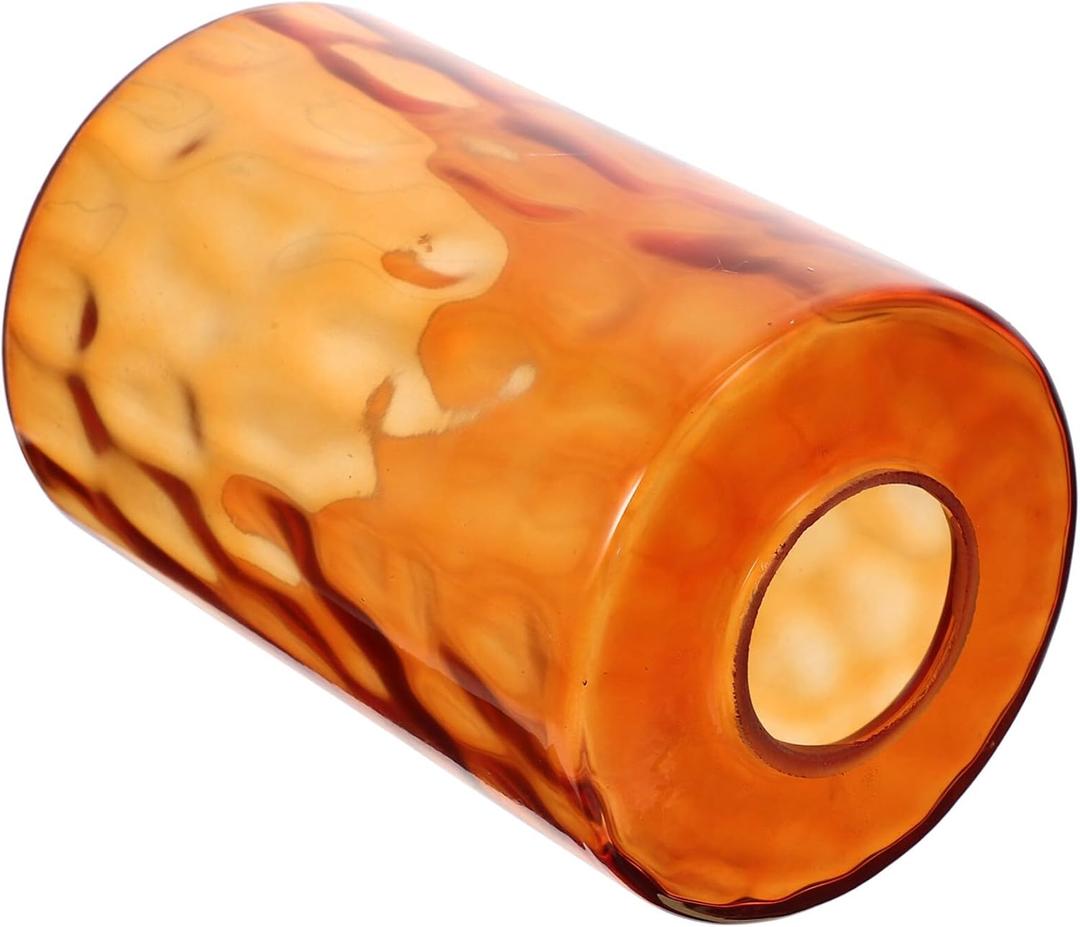 Orange Glass Lampshade, Rustic Amber Lampshade for Home, Stone-Patterned Glass Cylinder Shades for Chandeliers Pendant Lights Wall Sconces, 5.9x3.93In Orange Glass Lampshade, Rustic Amber Lampshade for Home, Stone-Patterned Glass Cylinder Shades for Chandeliers Pendant Lights Wall Sconces, 5.9x3.93In