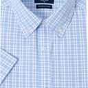 Year In Year Out Wrinkle Free Dress Shirts for Men Regular Fit Short Sleeve Button Down Shirts Business Casual Shirts (Blue)