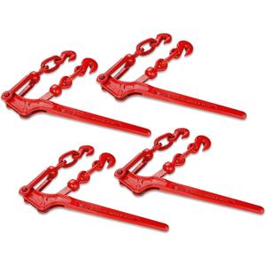 ENJ 4 Pack Lever Load Binder with 2 Grab Hooks, for 5/16 Or 3/8 Grade 70 Transport Chain, Lever Binder with 5,400 Pound Working Load Limit,