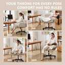 Criss Cross Chair with Flip-Up Arms & Swivel Wheels, Vanity Chair with Adjustable Height & Side Pockets, Comfortable Wide Seat Reclining Computer Office Desk Chairs for Home Office, Make Up, Bed Room