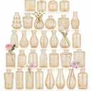 BEAHOT 32 Pack Gold Flower Vase in Bulk,Mini Vintage Glass Bud Vases for Centerpieces,Wedding Decor,Party & Home Decaration,Mother's Day (Gold)