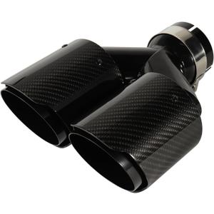 Carbon Fiber Dual Exhaust Tip 2.5 Inch Inlet 4 Inch Outlet Dual Carbon Fiber Exhaust Tip, 2 Pack