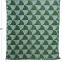 Creative Co-Op Woven Fabric Indoor/Outdoor Throw Blanket with Pattern and Fringe, Green and Mint, 60" L x 50" W