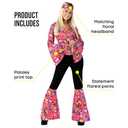 Morph 70s Costumes For Women Hippie Disco Outfit - Retro 60s 70s Style Costume For Parties, Festivals, and Events (Small)