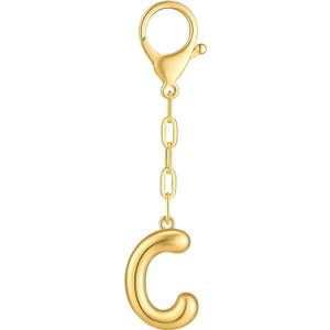 DoDoBeads Initial Bag Charms, Bubble Letter Charm for Handbags, Cute Keychain with Letter, Initial Bag Charms for Women