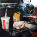 Foldable Car Seat Back Portable Tray for Food Dining Drink and Laptop, Hanging Car Steering Wheel Tray (2 Pack)