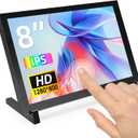 ELECROW 8 Inch Touchscreen Monitor, 1280x800 IPS LCD HD Display with Stand, Portable Capacitive Touch Screen Compatible for Raspberry Pi 3/4/5, Win 11/10/8/7, Jetson Nano, laptops, Game Consoles Black