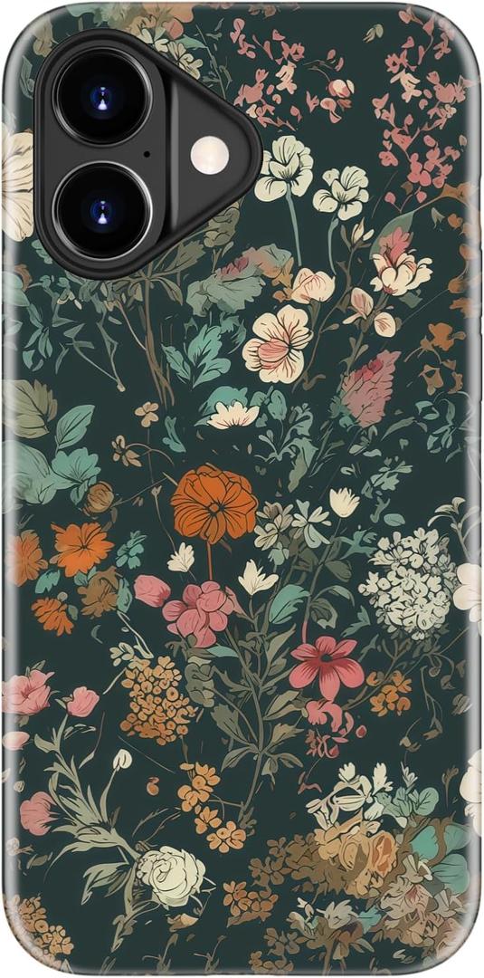 LUMARKE for iPhone 17 Case Cute,Aesthetic Vintage Wildflower Hard Shell,Compatible with Magsafe,Trendy Unique Cool Western Coquette Floral Protective Slim Silicone Phone Cover for Women Girls