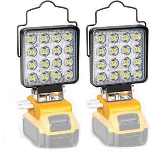 Ecarke 2 PCS Cordless LED Work Light Compatible with DeWALT 20V: 112W 11200LM Flashlight with USB & Type-C Charging Output Port, Portable Battery Flood Light Job Site, Camping, Battery Not Included