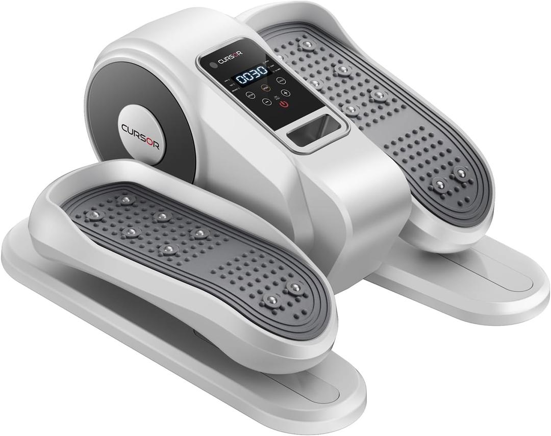 Under Desk Elliptical Machine, Electric Seated Pedal Exerciser, Mini Ellipse Leg Exerciser with Remoter, 12 Level Speeds, Forward & Reverse Direction, Manual & Auto Mode for Home Office (White)