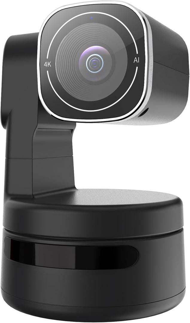 USB C Webcam PTZ Webcam, 4K Streaming Web Camera with Folded Bracket, 3X Digital Zoom with Remote Control, One Click Mute for Privacy Protection, Works with Zoom,OBS,TikTok,YouTube,etc