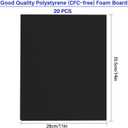 20 Pack Black Foam Boards 11x14in, Black Foam Core Boards Baking Board Mat Board Center, 3/16in(5MM) Thick Black Poster Polystyrene Boards Crafts Foam Sheet for Projects Art Display(280x355mm)