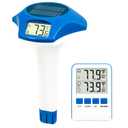Circrane Solar Wireless Pool Thermometer, Easy Read Digital Floating Thermometer, IPX8 Water Proof, Solar Powered with 150 Days Battery Life for Hot Tub/Ice Bath/Swimming Pool/Aquarium, Dark Blue