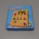 Busy Board with LED Light, Wooden Sensory Toys for Toddler, Montessori Music Toy for Airplane, Travel Activity Educational Learning Autism Toys, Birthday Boys Girls Gifts