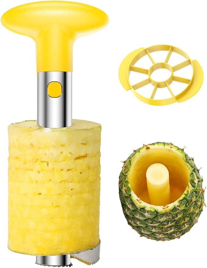 Pack of 2  SameTech Easy Kitchen Tool Stainless Steel Fruit Pineapple Peeler Corer Slicer Cutter, Yellow Pack of 2  SameTech Easy Kitchen Tool Stainless Steel Fruit Pineapple Peeler Corer Slicer Cutter, Yellow