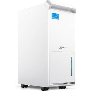 1800 Sq.Ft Most Efficient Energy Star 2025 Dehumidifier,Vellgoo Max 34 Pint/D (Standard 22Pint/D) Dehumidifier for basement with Drain Hose, Intelligent Humidity Control for Home,Bedroom, Bathroom (White)